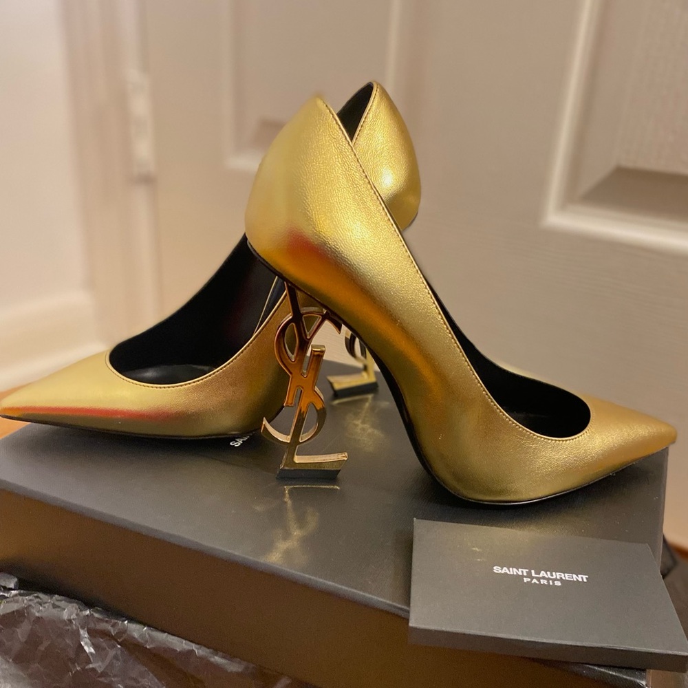 Saint Laurent Metallic Gold Heels